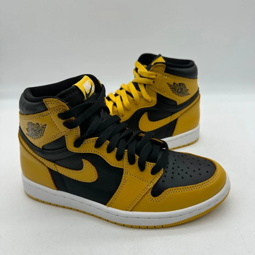 Nike 555088-701 Mens Size 7 Air Jordan 1 Retro High OG Pollen Black Yellow Shoes